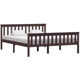  Posteljni okvir temno rjav iz trdne borovine 160x200 cm | Shoptok.si