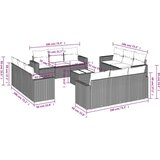  Vrtna sedežna garnitura 13-delna z blazinami črn poli ratan, (21015245) | Shoptok.si