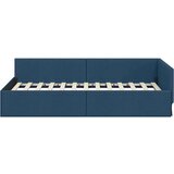 vidaXL Kotna postelja Modra 90 x 200 cm Tkanina in oblikovan les | Shoptok.si