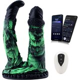 HiSmith WDA039-M-F Wildolo Glow-in-the-dark Liquid Silicone Double Dildo with App 22.7cm Black-Green | Shoptok.si