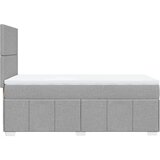 vidaXL Box spring postelja z vzmetnico svetlo siva 80x200 cm blago | Shoptok.si