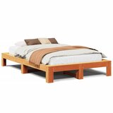 Maison Chic Posteljni okvir - Dvoposteljna postelja - Zakonska postelja brez vzmetnice voščeno rjav 135x190 cm borovina-J13352, (21772493) | Shoptok.si
