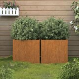 vidaXL Cvetlično korito 2 kosa sivo 32x30x29 cm odporno jeklo | Shoptok.si