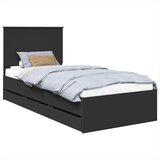  Krevetna konstrukcija Crna 90 x 200 cm Inženjersko Drvo | shoptok.hr