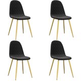  Jedilni stoli 4 kosi črn žamet | Shoptok.si