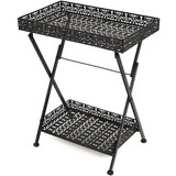 The Living Store Zložljiva čajna mizica starinski stil kovina 58x35x72 cm črna - Mizica, (21662727) | Shoptok.si