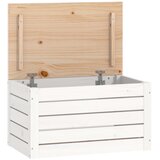  Kutija za pohranu bijela 59,5 x 36,5 x 33 cm masivna borovina | shoptok.hr