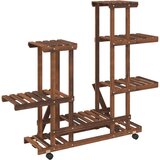  Stalak za cvijeće s kotačima 95x25x101 cm od masivne jelovine | shoptok.hr