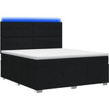  LED okvir za krevet s madracem Crna 140 x 200 cm Tkanina | shoptok.hr