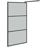vidaXL Pregrada za tuširanje 100 x 195 cm s tamnim staklom ESG crna | shoptok.hr
