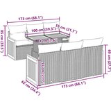  Vrtna garnitura - 7-dijelni set vrtnih sofa od poliratana s jastucima crni bagrem - Crna 1 | shoptok.hr