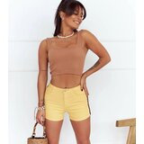 Gemre Yellow women's shorts with side stripes Sofi | shoptok.hr