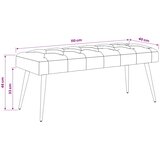  Klupa s gumbastim tkanjem Crna 110 x 40 x 46 cm Baršun | shoptok.hr