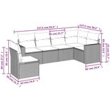  6-dijelni set vrtnih sofa s jastucima crni od poliratana | shoptok.hr