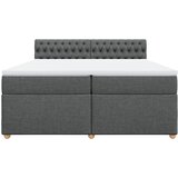  Krevet s oprugama i madracem tamnosivi 200 x 200 cm od tkanine | shoptok.hr