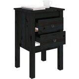  Nočna omarica 2 kosa črna 40x35x61,5 cm trdna borovina, (20732193) | Shoptok.si