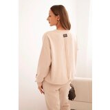 Polski Women's cotton set with Minimal print beige | shoptok.hr