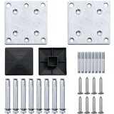 vidaXL set ograda pd WPC-a 3 kvadratne + 1 kosa 619 x 186 cm sivi | shoptok.hr