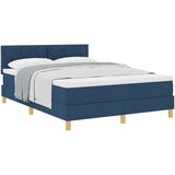 vidaXL krevet s uzdužnim oprugama s madracem Plavi 140x200 cm Tkanina | shoptok.hr