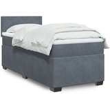  Box spring krevet s madracem tamnosivi 90x200 cm baršunasti | shoptok.hr