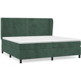  Box spring postelja z vzmetnico temno zelena 200x200 cm žamet | Shoptok.si
