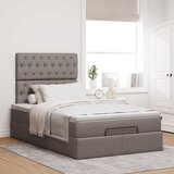  Otomanski okvir kreveta s madraca smeđesivi 120x200cm tkanine | shoptok.hr