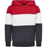 Urban Classics Boys' 3-Tone Hoody fire red/white/navy | Shoptok.si