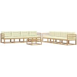  Set vanjskih sofa 9 pcs Bijela i krem 79 x 79 x 37 cm Poliester | shoptok.hr