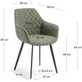 Kave Home Kaki zelene blagovaonske stolice u setu 2 kom od umjetne kože Amira – | shoptok.hr