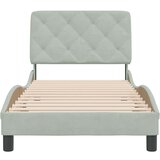 vidaXL Posteljni okvir z vzglavjem svetlo siv 90x200 cm žamet | Shoptok.si