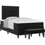 vidaXL škatlasta vzmetnica z vzmetnico in klopjo črna 120x190 cm saten | Shoptok.si