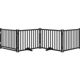 vidaXL Ograda za pse z vrati zložljiva 4 paneli črna 320 cm topolovina | Shoptok.si