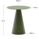 Kave Home Okrugao pomoćni stol sa staklenom pločom stola ø 50 cm Wilshire – | shoptok.hr