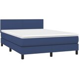  Krevet box spring s madracem LED plavi 140x200 cm od tkanine | shoptok.hr