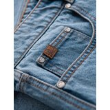 Ombre Men's short denim shorts with rips and holes - light blue | shoptok.hr