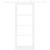  Klizna vrata Bijelo 83 x 202 cm Masivna borovina i staklo | shoptok.hr
