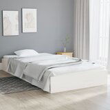 The Living Store Posteljni okvir bel trden les 90x200 cm - Posteljni Okvir, (21527055) Cene