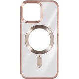 AVIZAR Silikonski ovitek MagSafe iPhone 15 Pro Chrome, serija ChroCam - roza, (20834292) Cene