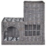 vidaXL penjalica/kućica/krevet/dvorac/grebalica za mačke od vrbe s jastukom | shoptok.hr