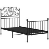 Maison Chic Posteljni okvir - Enojna postelja - Postelja za odrasle črn kovinski 90x200 cm-J8538, (21770572) | Shoptok.si