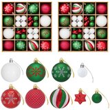  Set božićnih kuglica 88 kom. Crvena, zelena i bijela Ø 6 cm | shoptok.hr