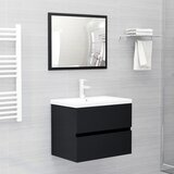Maison Chic Komplet kopalniškega pohištva - Kopalniški sestavi črne barve iverna plošča, (21788342) | Shoptok.si
