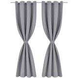  The Living Store Zatemnitvene zavese 2 kosa z obročki 135x175 cm sive barve - Zavesa, (21495300) | Shoptok.si