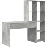 vidaXL Stol s policom Beton siva 138.5 x 55 x 143 cm Konstruirano drvo | shoptok.hr