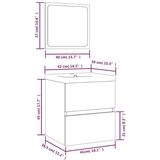  Kupaonski ormarić s Lavabo - Umivaonikom i ogledalom bijeli - Bijela 41 x 38.5 x 45 cm 1 | shoptok.hr