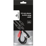 Gembird CCA-458-2.5M 3.5 mm stereo to RCA plug 2.5 m kabal | ePonuda.com