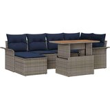  Vrtna sedežna garnitura z blazino 7 pcs siva in mornarsko modra, (5000135858) | Shoptok.si
