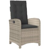 Maison Chic Nastavljiv Vrtni Stoli - Stol za vrt z blazinami svetlo siv poli ratan JS39, (21878991) | Shoptok.si