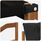  2 Komad Set vanjskih sofa Čvrsto drvo akacije i Textilene - Prirodna i crno Nagnuto | shoptok.hr