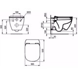 Ideal Standard SIKOSIST3503 Testra viseča brezrobna WC školjka z WC desko s počasnim zapiranjem | Shoptok.si